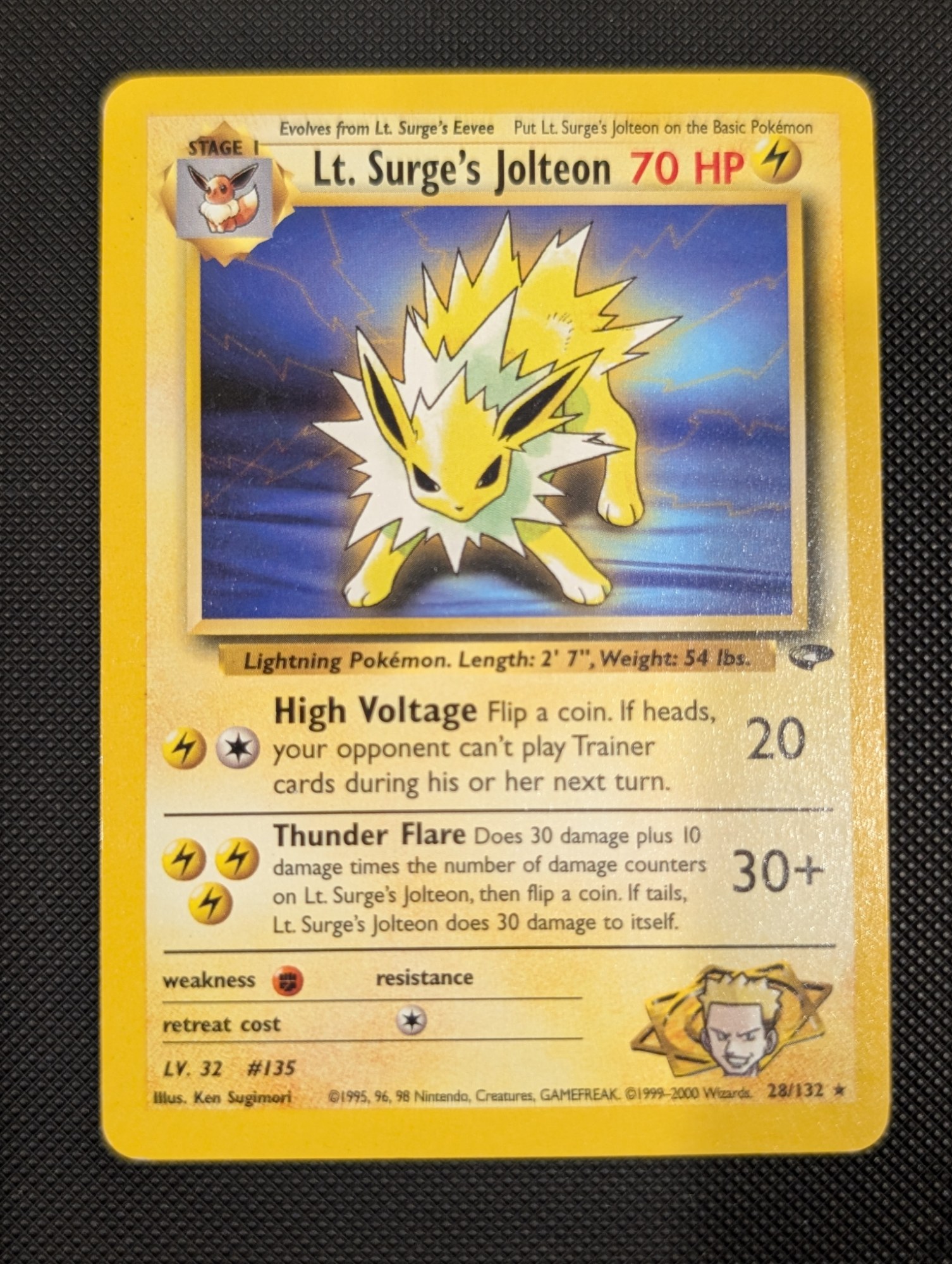 Front of Lt. Surge's Jolteon, 28/132