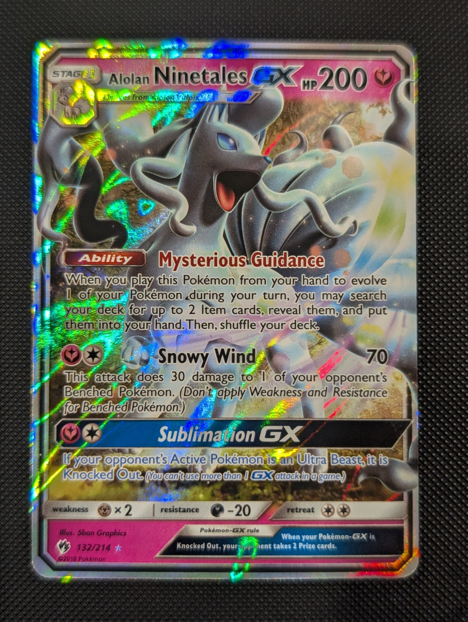 Front of Alolan Ninetales GX, 132/214