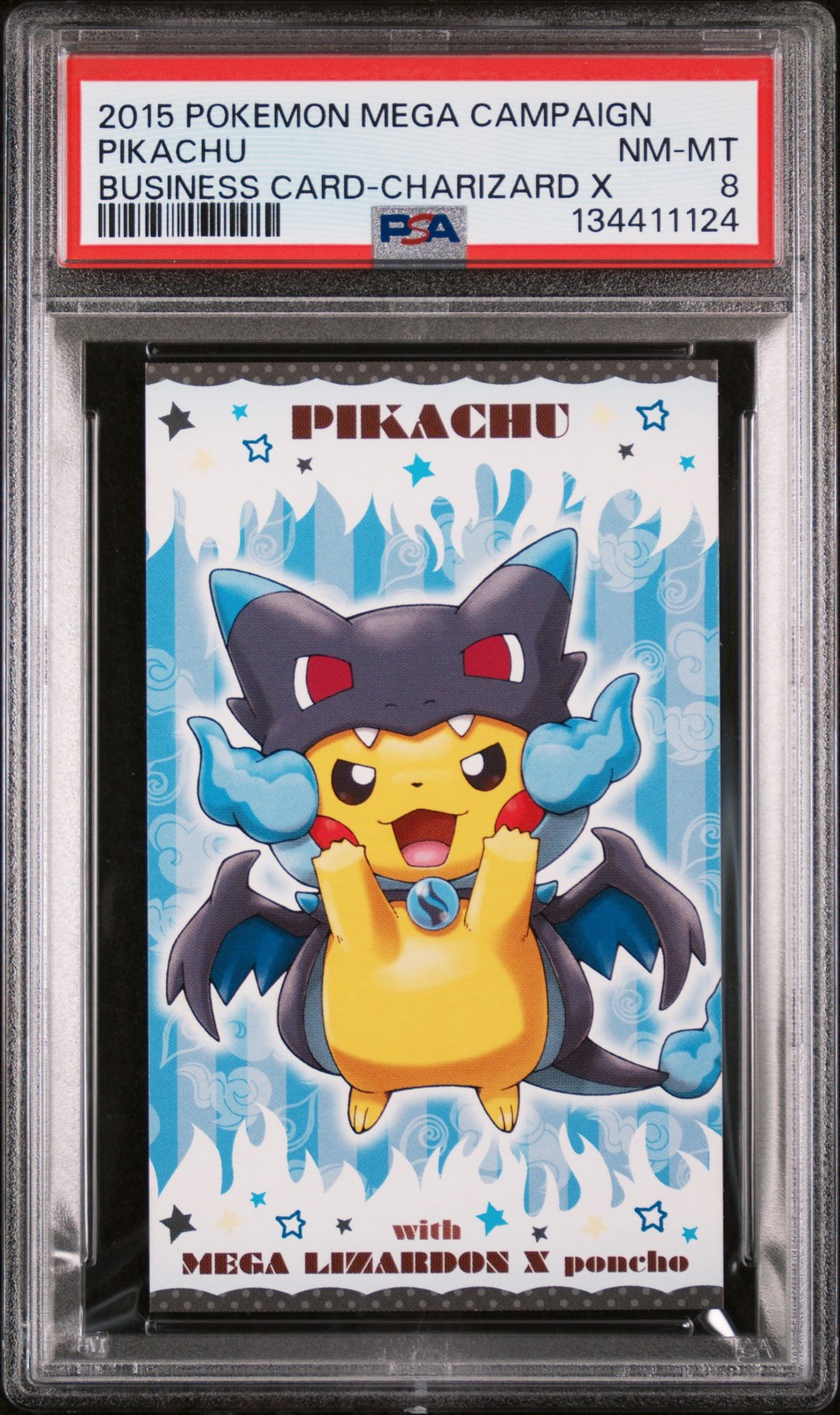 Front of Pikachu — Mega Charizard X Poncho Business Card, Unnumbered