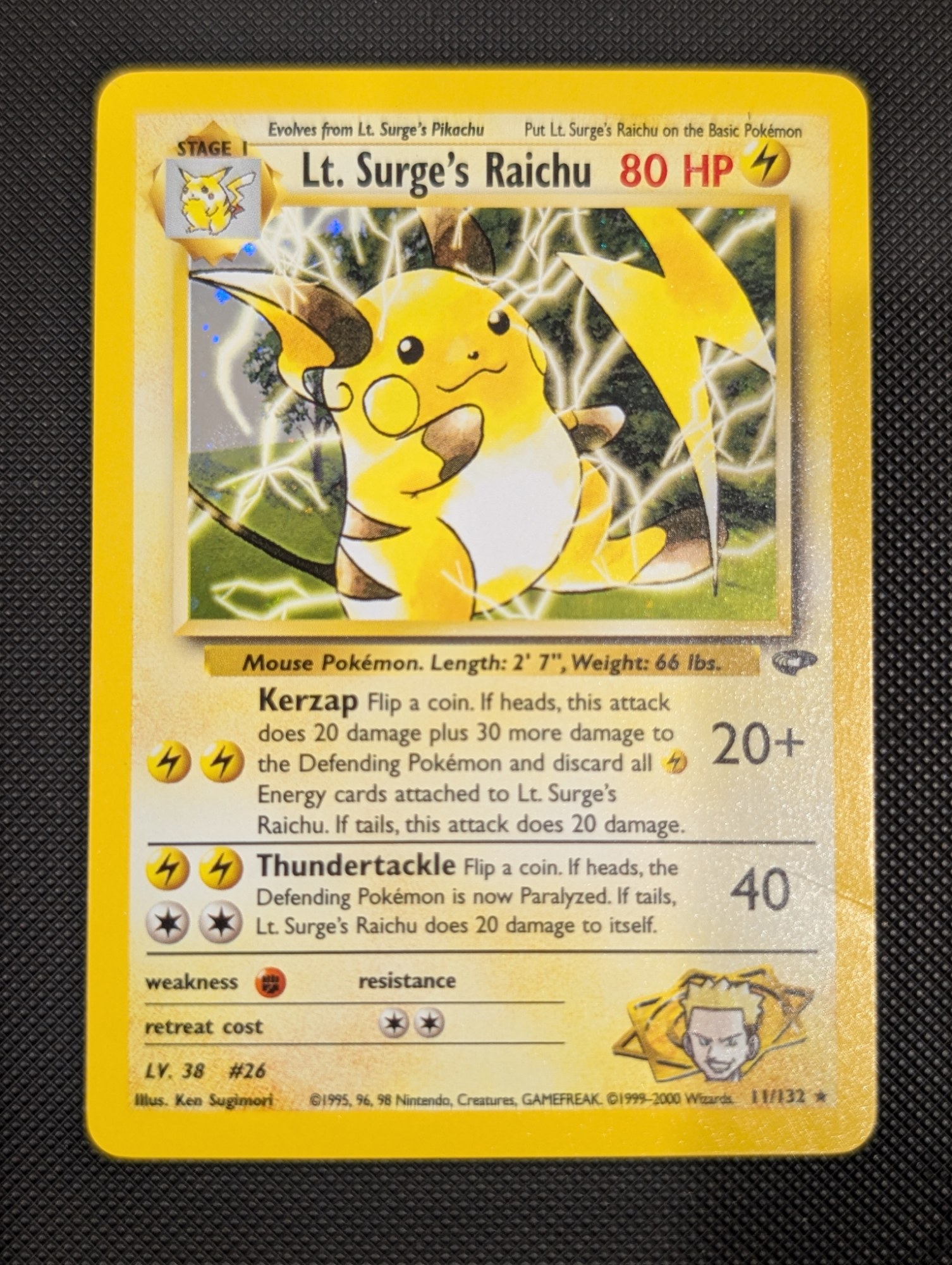 Front of Lt. Surge's Raichu, 11/132