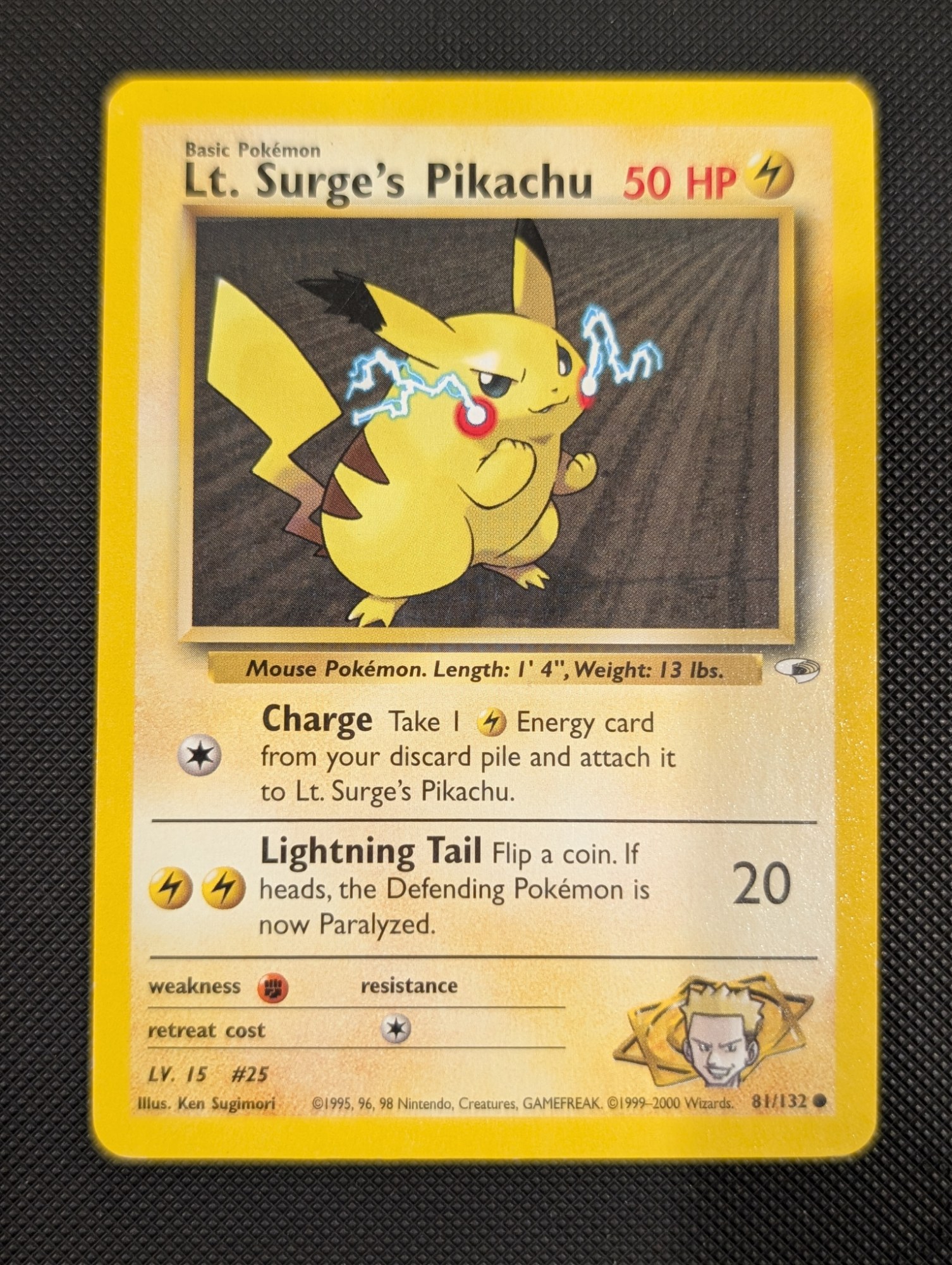 Front of Lt. Surge's Pikachu, 81/132